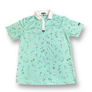 Bad Birdie Polo Shirt Mens Large Green 5 PM Somewhere UPF Stretch  Golf